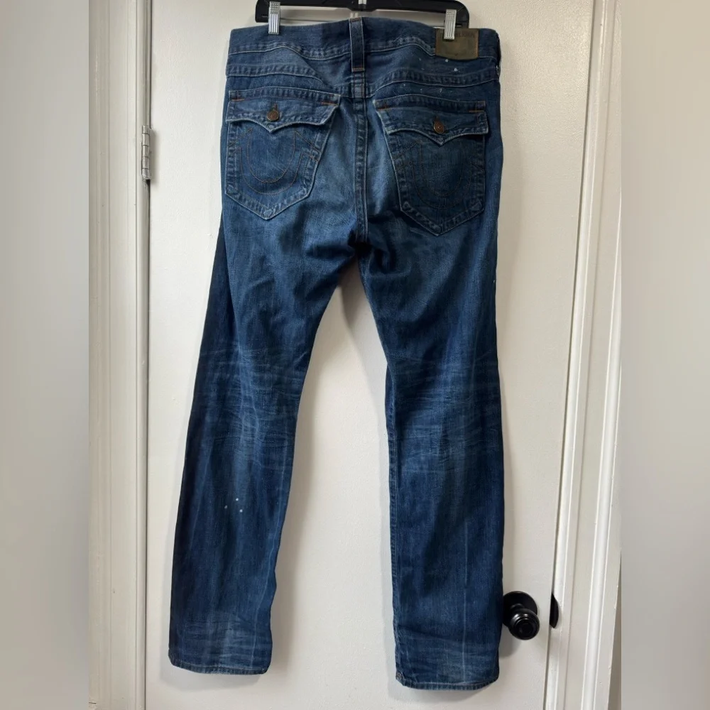 True Religion Geno Relaxed Slim Relax Etroit Dark Blue Straight Jeans